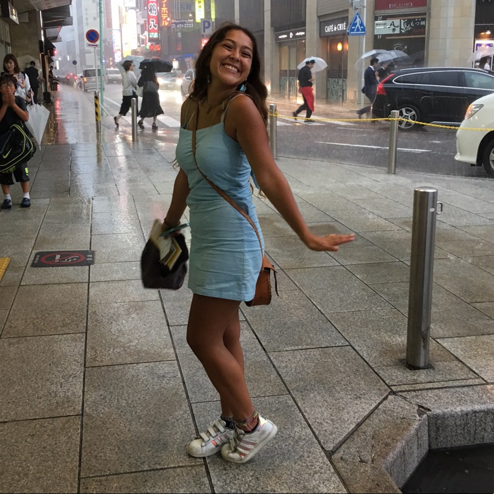 Blue mini dress